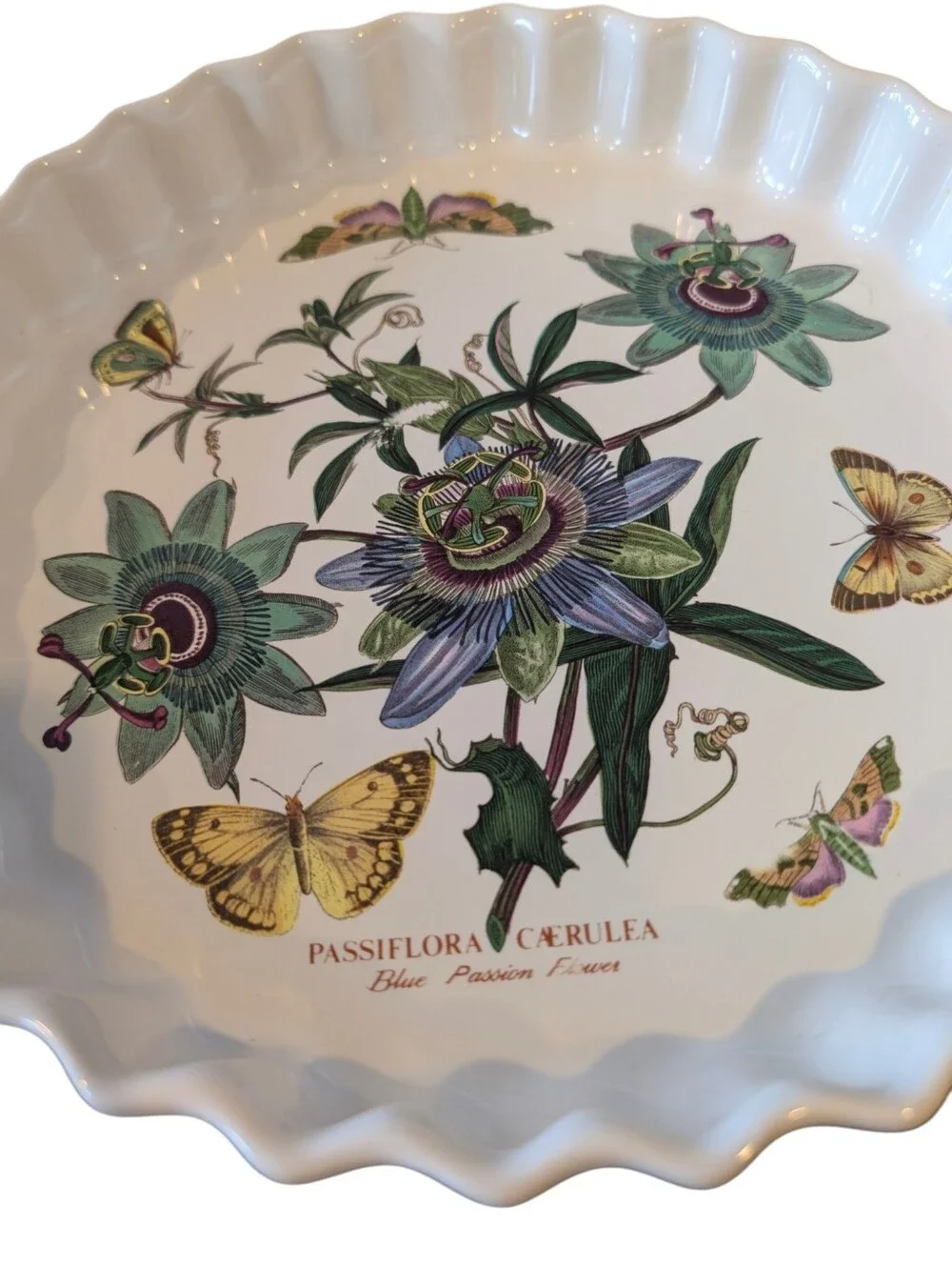 Vintage Portmeirion Fully Vitrified Botanic Garden Blue Passion Flower Oven Dish